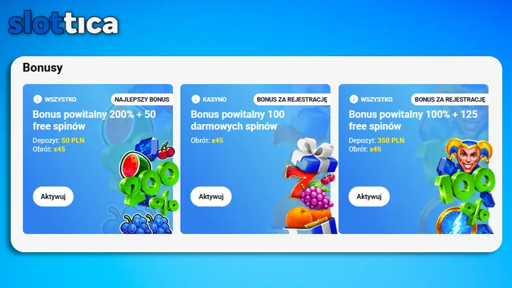 Oferta powitalna Slottica